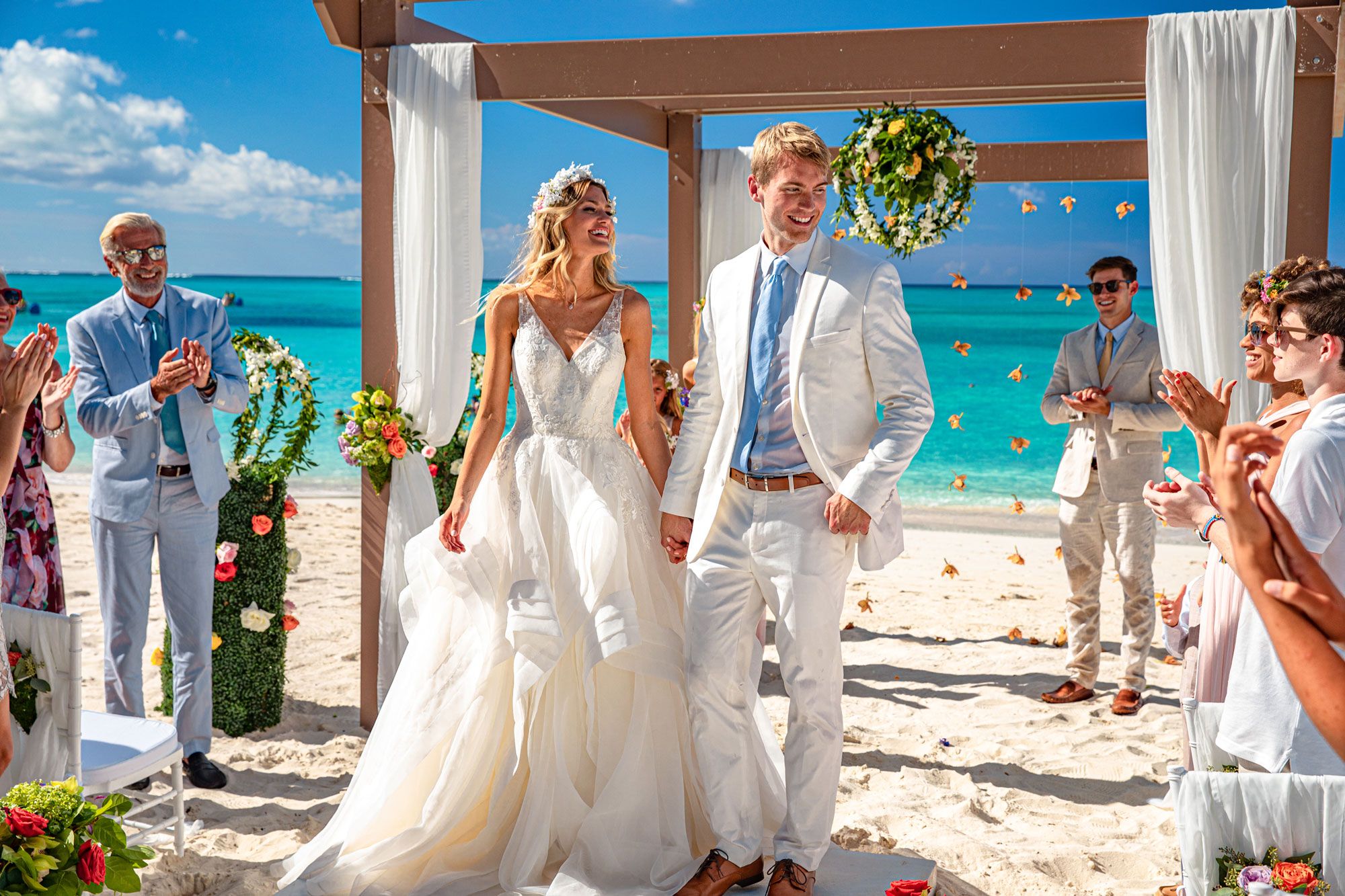 beach wedding brides