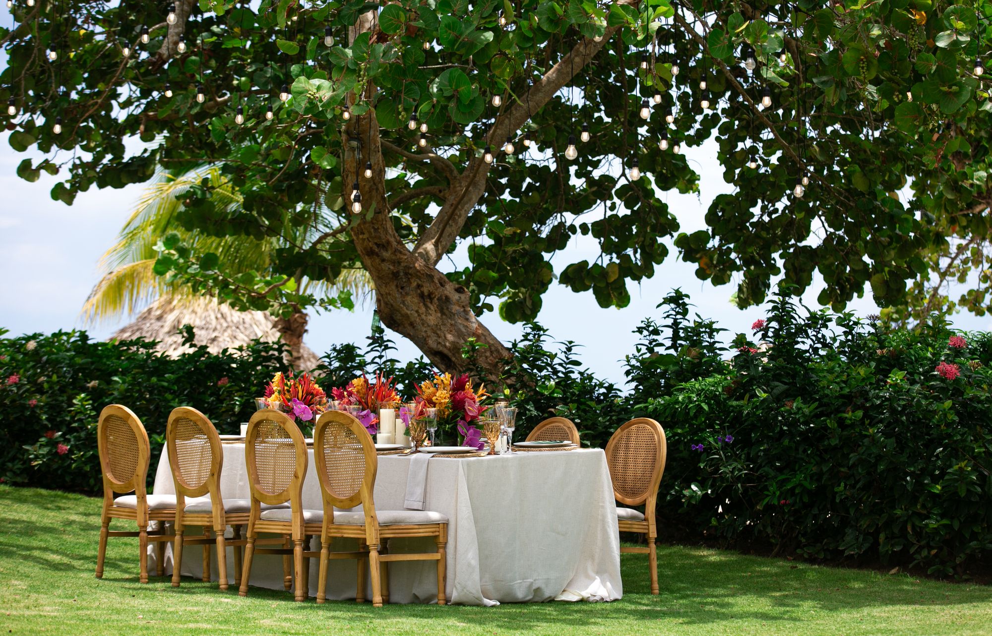 Table and chairs prepared by staff at beaches negril