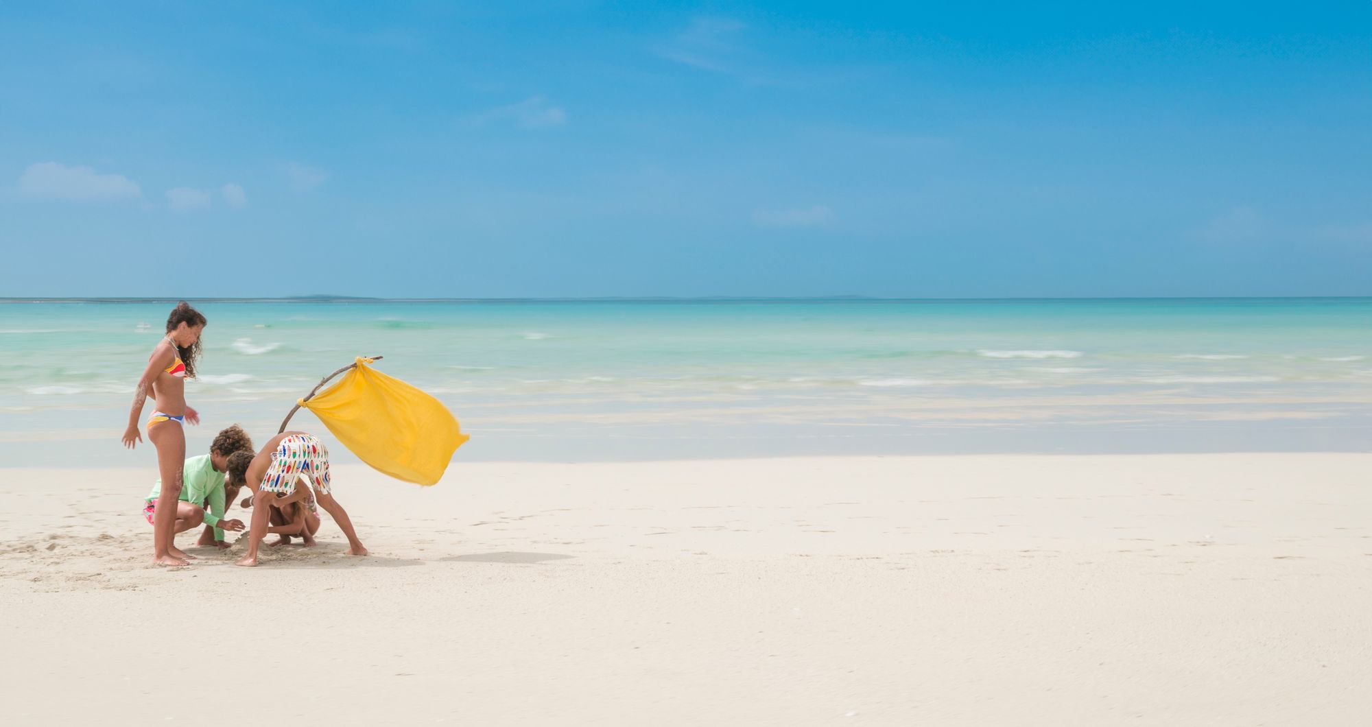 Kids playing on beach