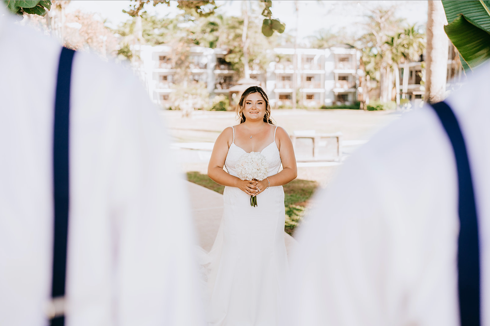 Bride smiling