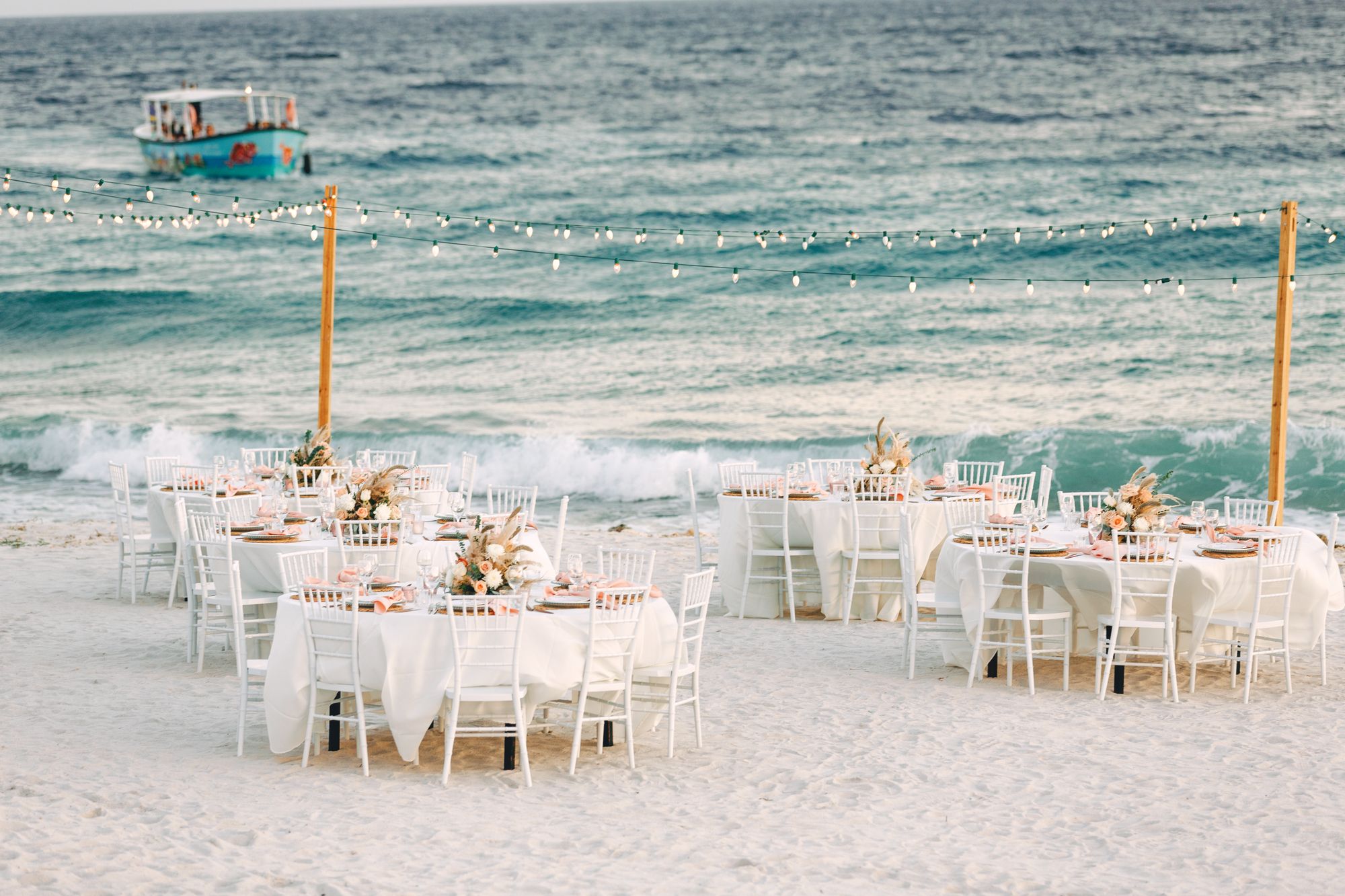 beach wedding set up